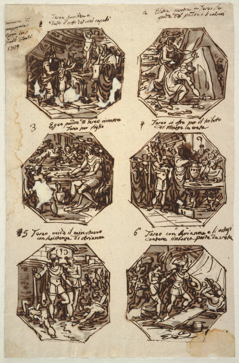 Six Theseus Subjects for the Palazzo Gaddi, Forli by Felice Giani