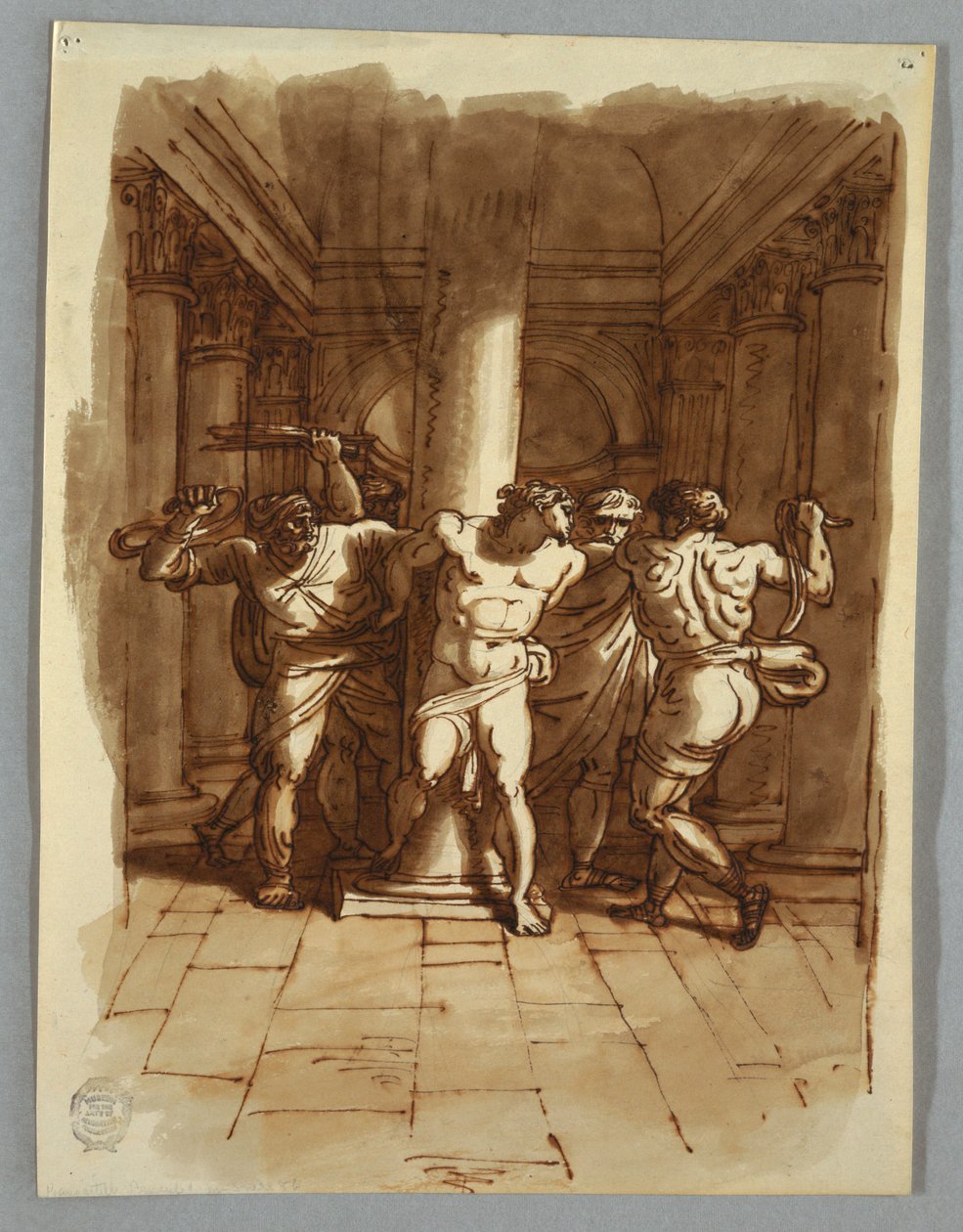 Sketchbook Page: Flagellation of Christ by Felice Giani