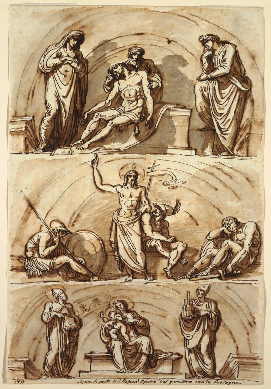 Studies after Lunettes by Felice Giani
