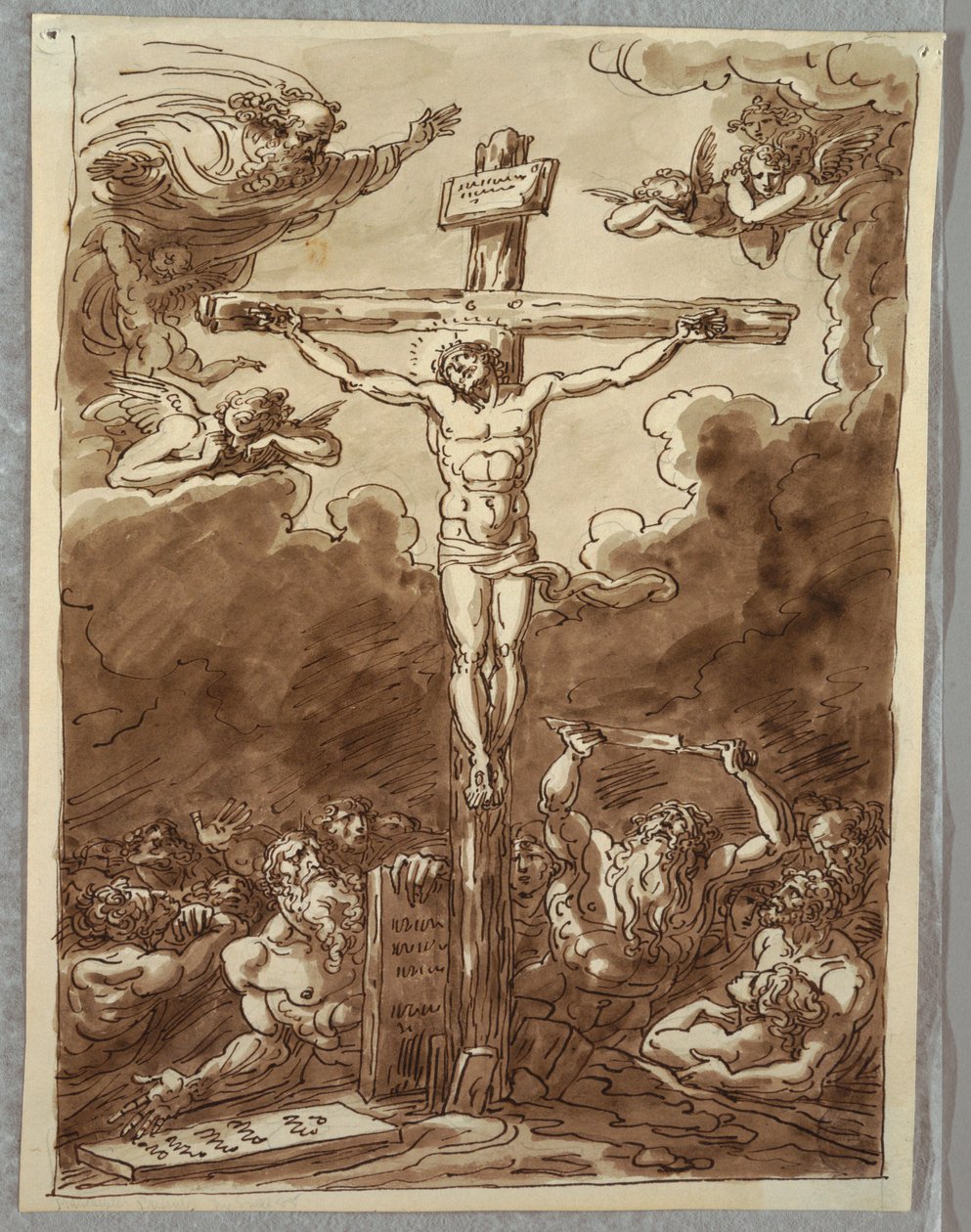The Crucifixion, Study after Ludovica Carracci by Felice Giani