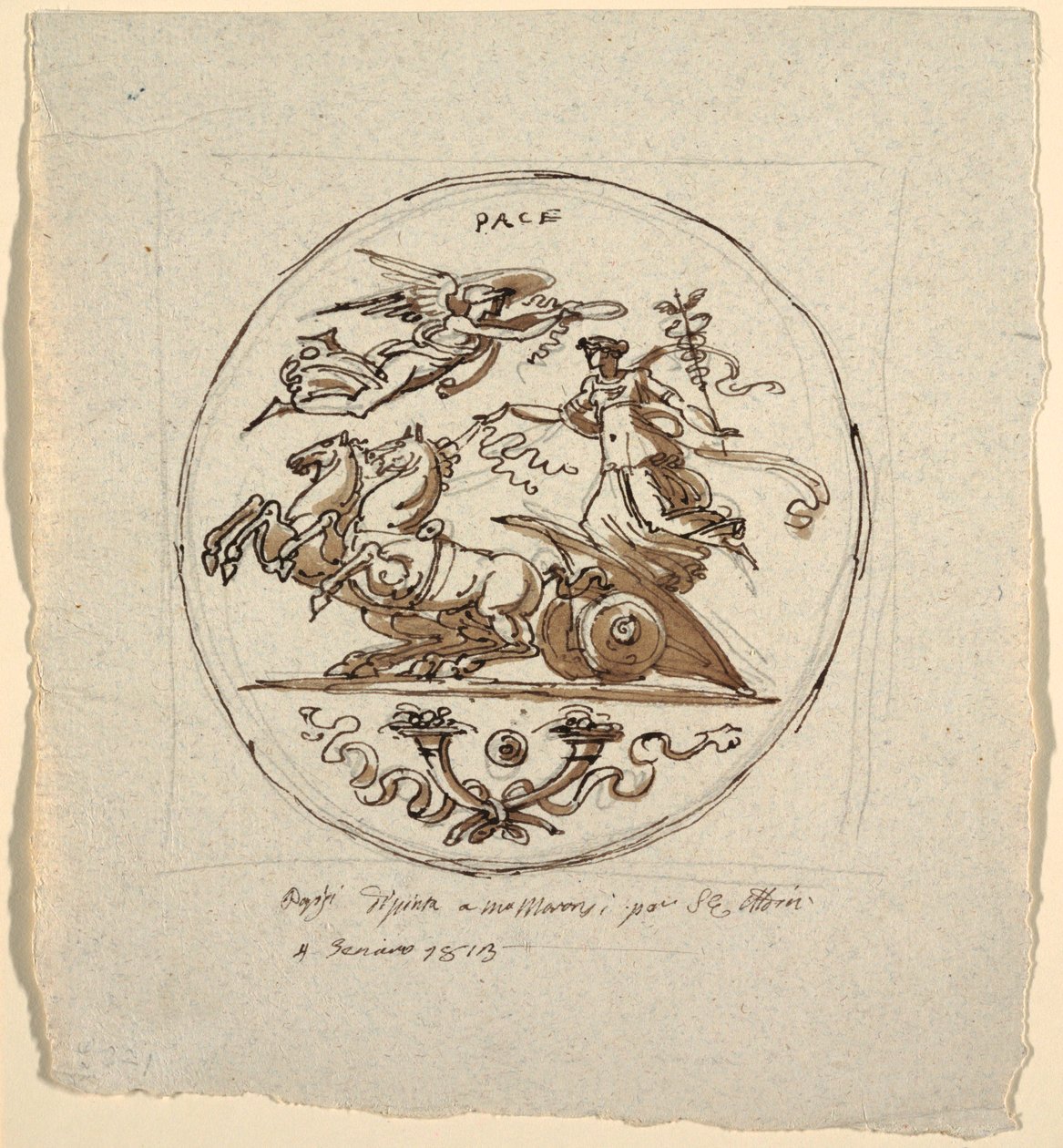 Triumph of Peace, Roundel, for the Aldini Villa at Montmorency by Felice Giani