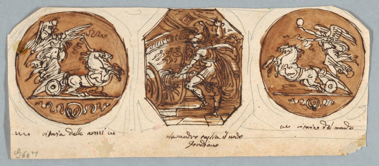 Two Circular and Octagonal Paintings for Ceiling: Deeds of Alexander the Great by Felice Giani