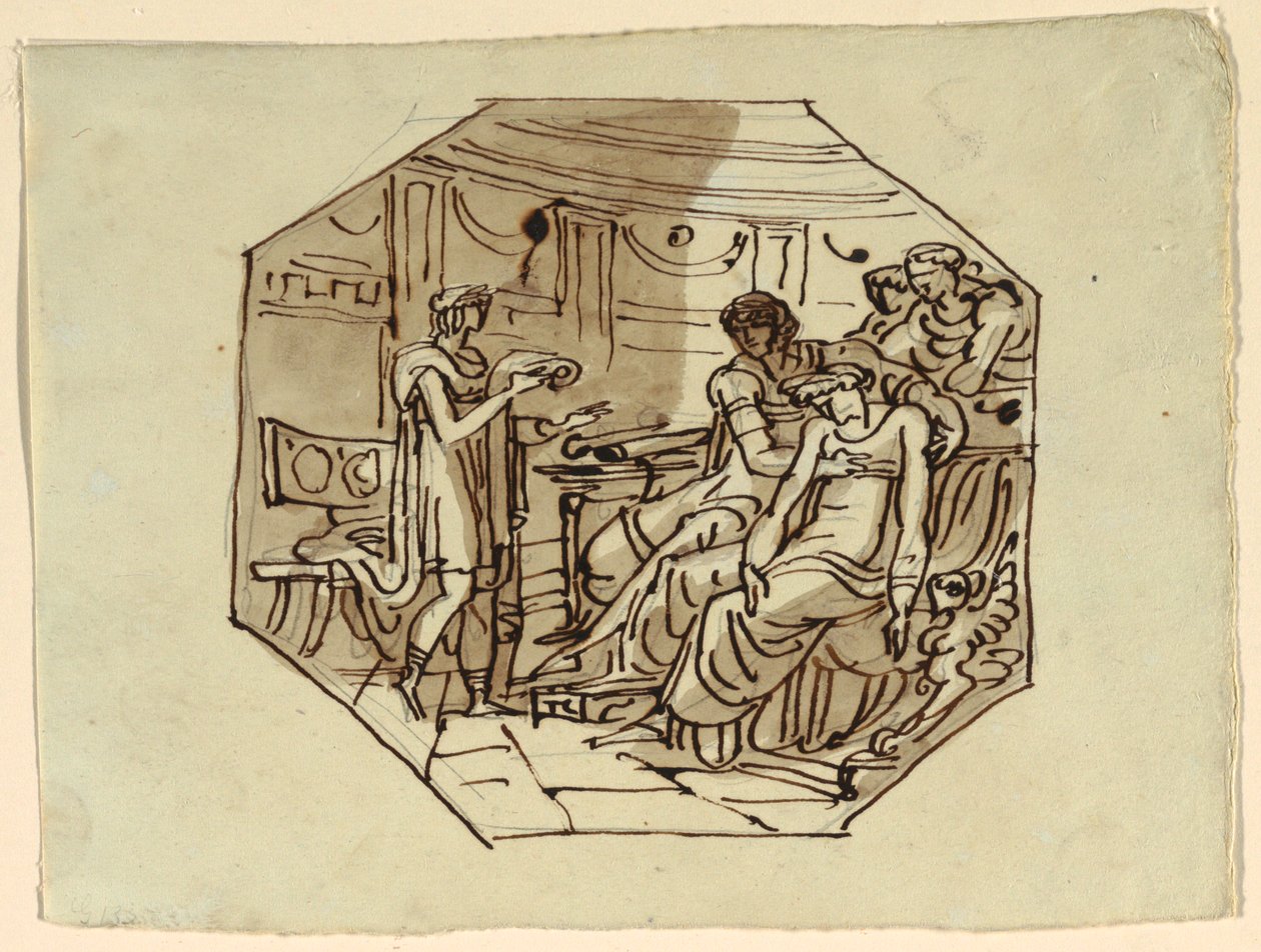 Virgil Reading the Eulogy of Marcellus to Lucretia and Augustus, Palazzo Cavina, Faenza by Felice Giani
