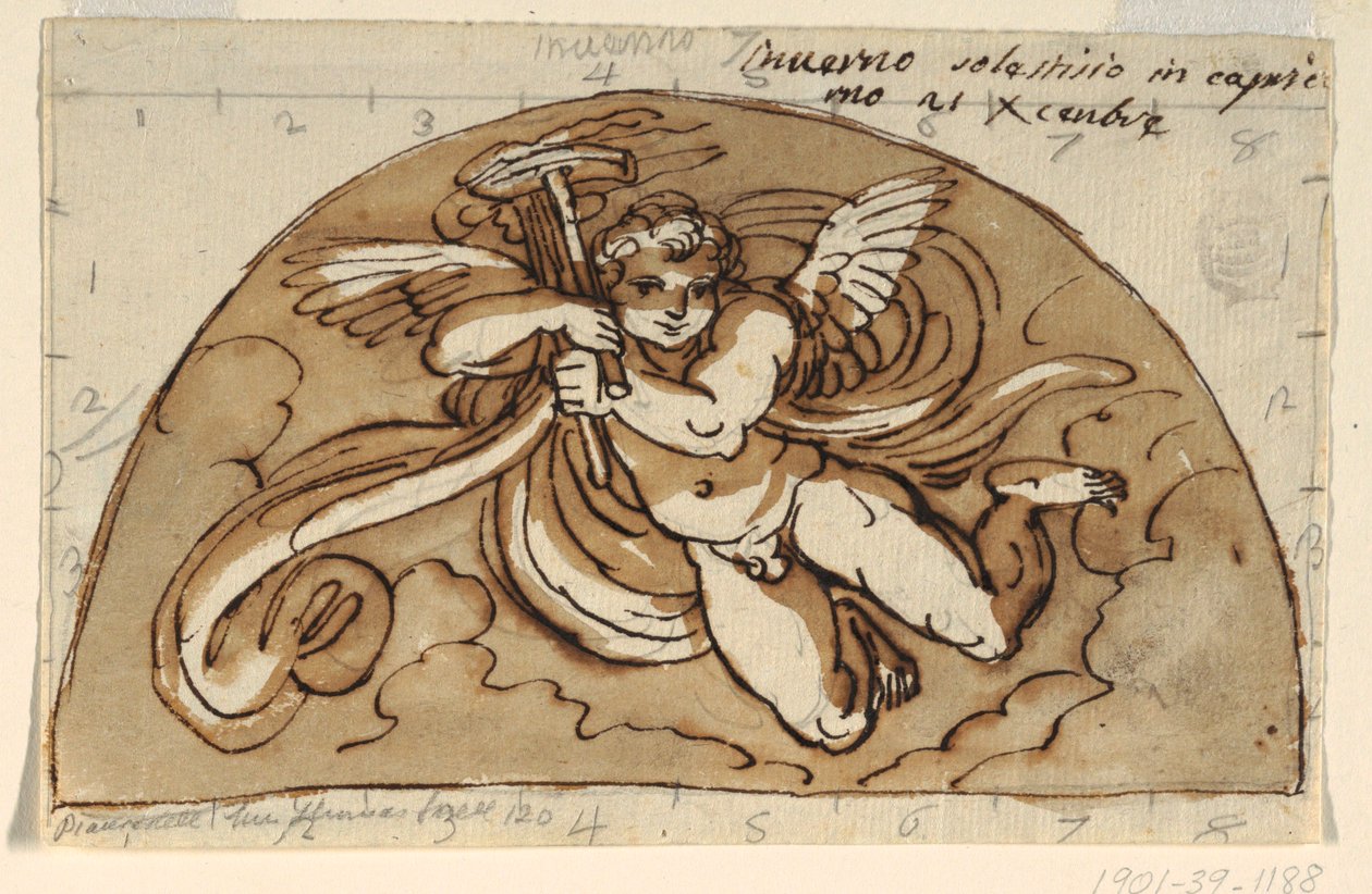 Winter, Lunette for Ceiling of Sala Ottagonale, Palazzo Milzetti, Faenza by Felice Giani