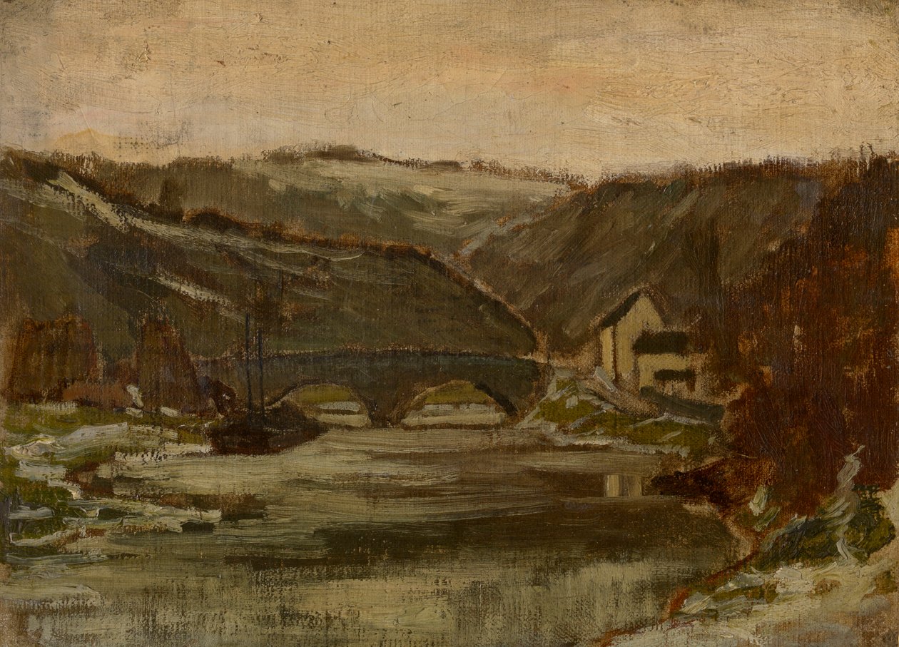 Bridge over the River Lesse by Félicien Rops