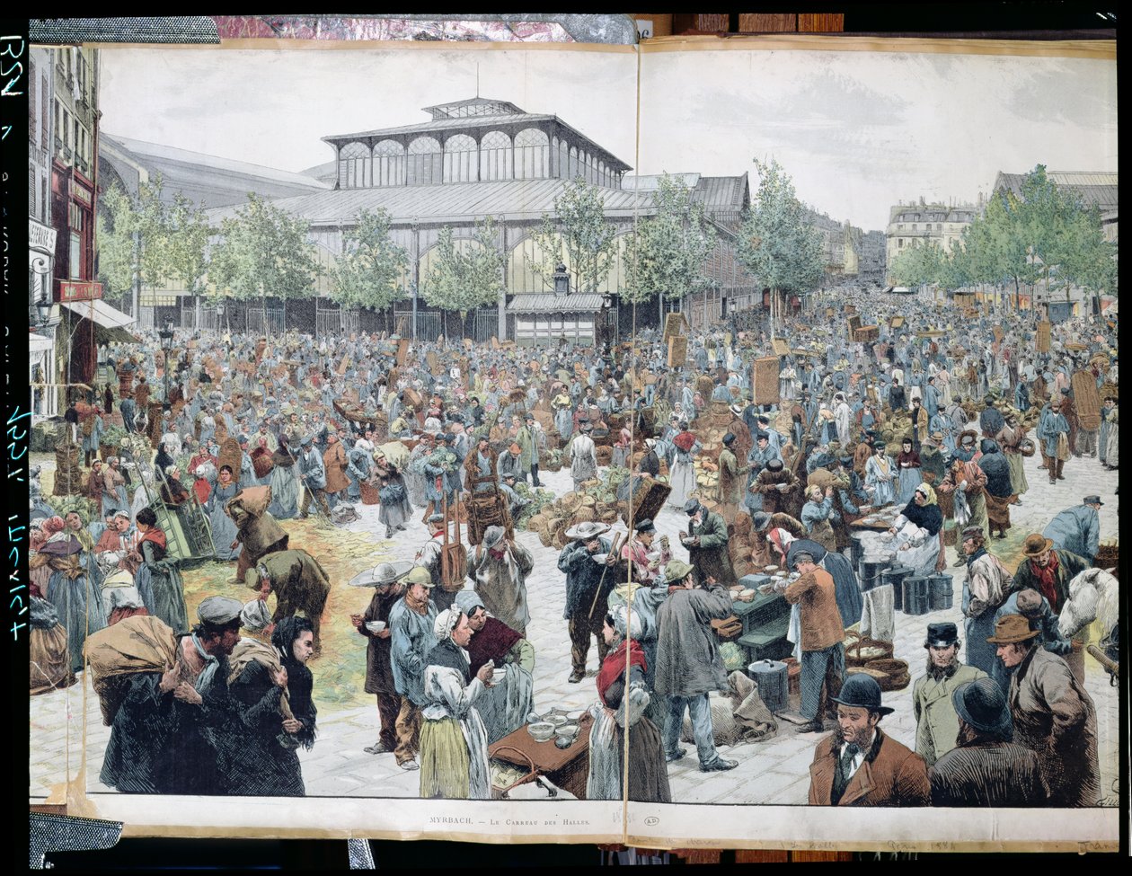 View of Les Halles, 1885 by Felicien baron de Myrbach Rheinfeld