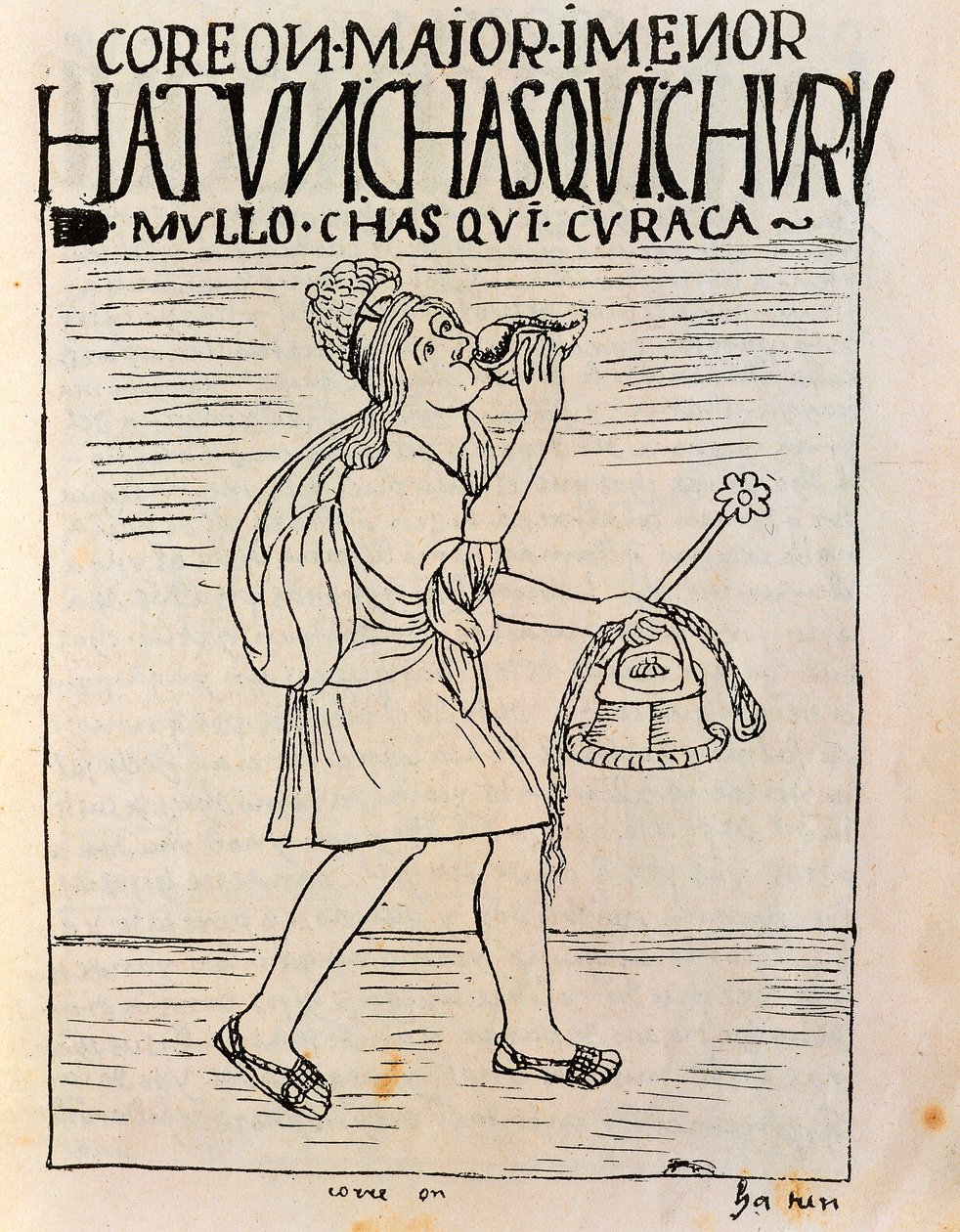 A Chasqui, Inca Royal Messenger by Felipe Huaman Poma de Ayala