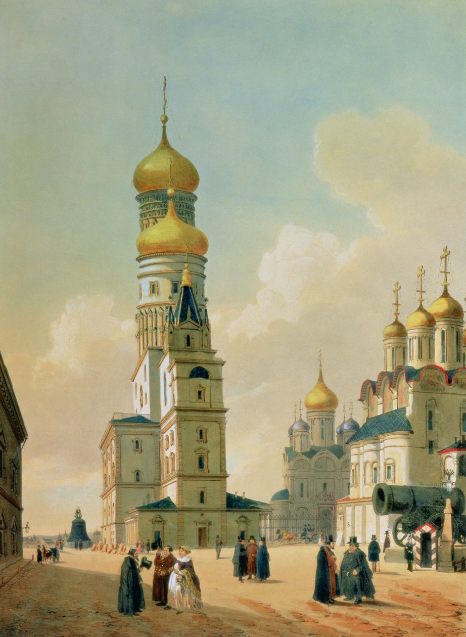 Ivan the Great Bell Tower in the Moscow Kremlin, Printed by Lemercier, Paris, 1840s by Felix Benoist