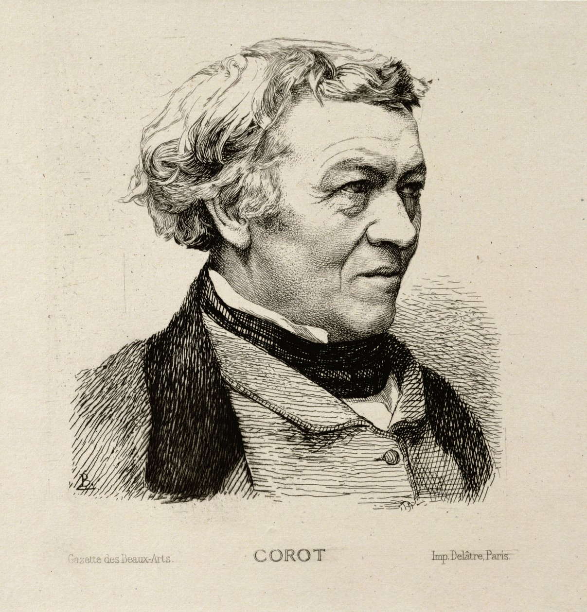 Portrait of Camille Corot, 1861 by Felix Bracquemond
