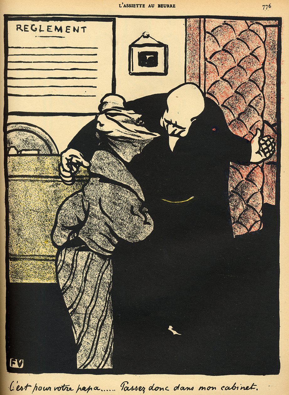 A Worthy Man Ushers a Young Woman into His Office, from 