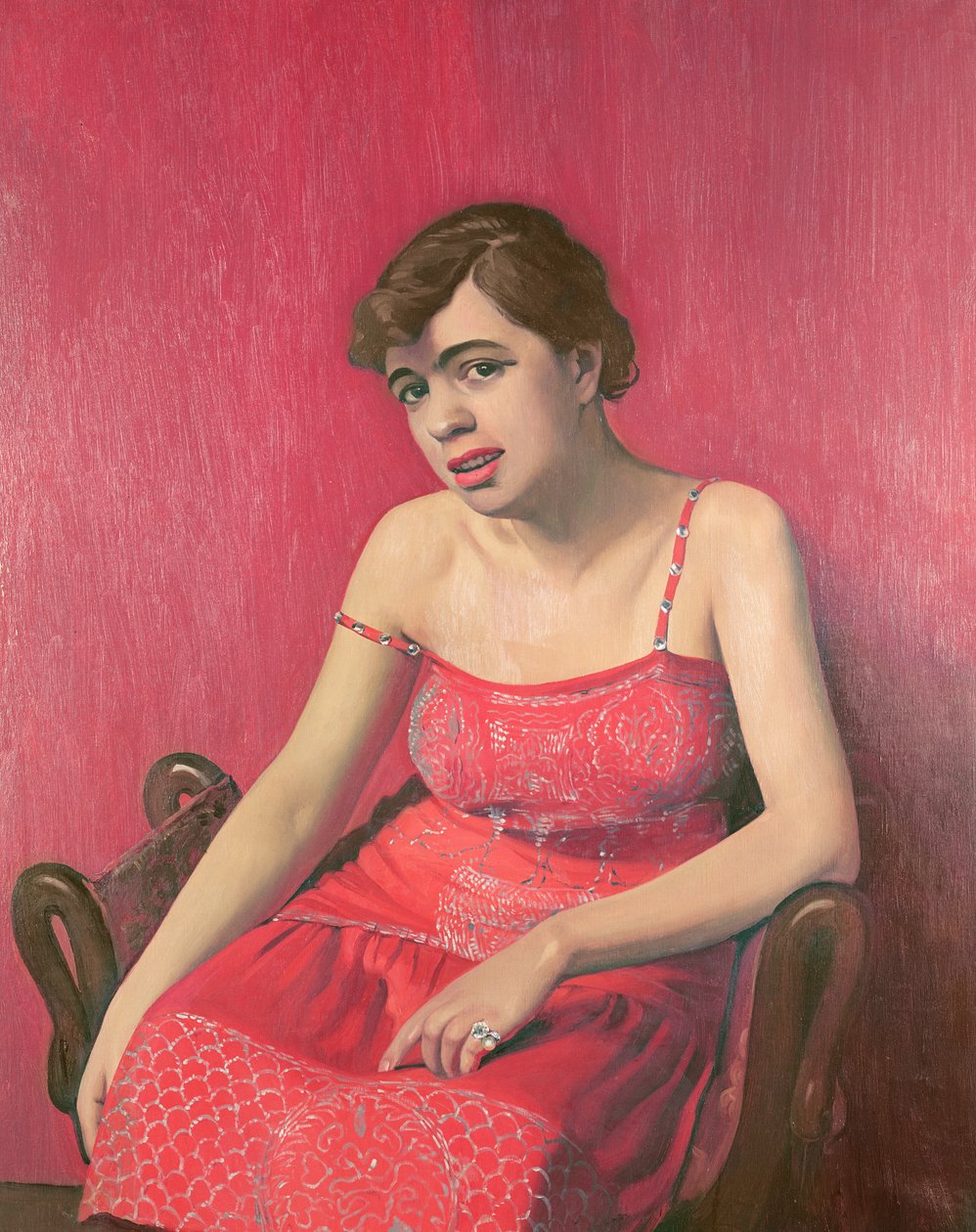 Romanian Woman in a Red Dress, 1925 by Felix Edouard Vallotton