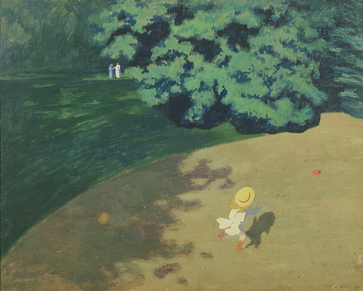 The Balloon or Corner of a Park with a Child Playing with a Balloon by Felix Edouard Vallotton