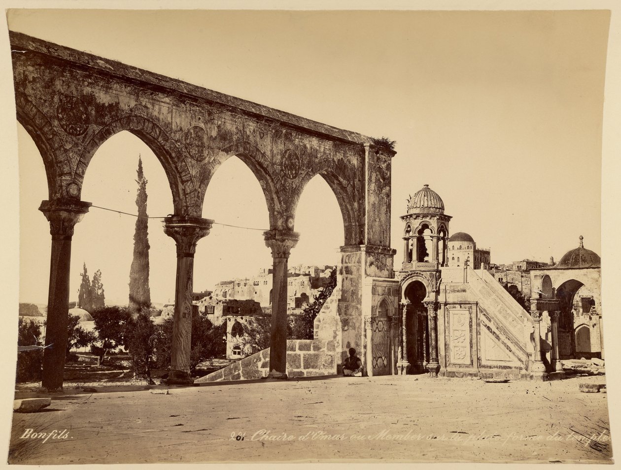 Chair of Omar or Minbar on the Temple Platform by Félix Bonfils