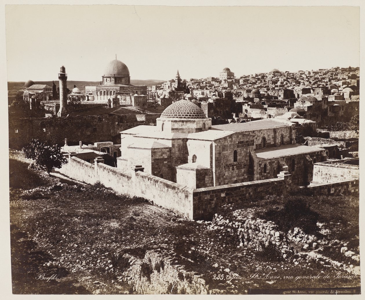 St. Anne Church, General View of Jerusalem #255 by Félix Bonfils
