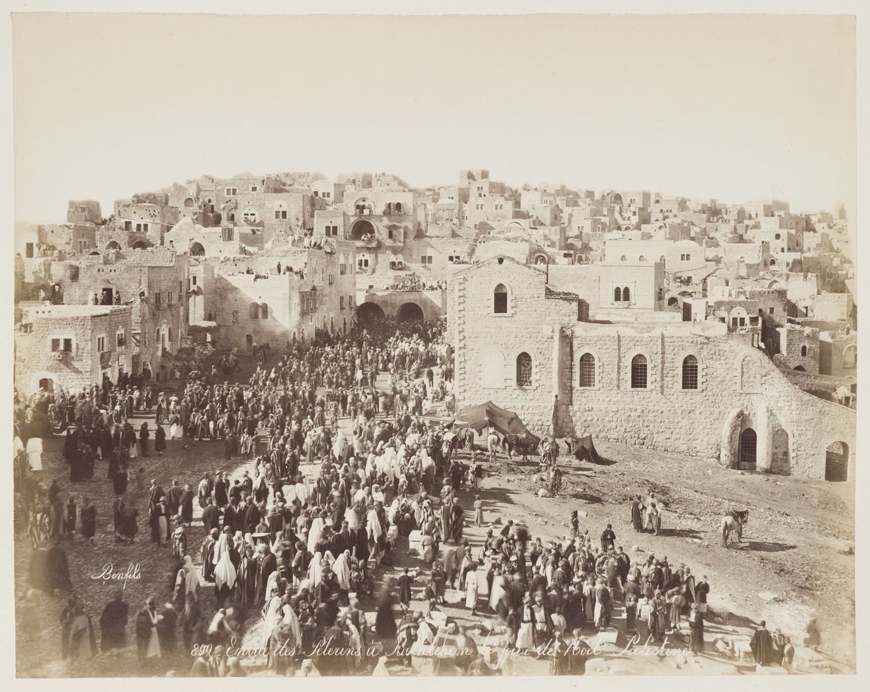 Entry of the Pilgrims in Bethlehem...Palestine #899 by Félix Bonfils