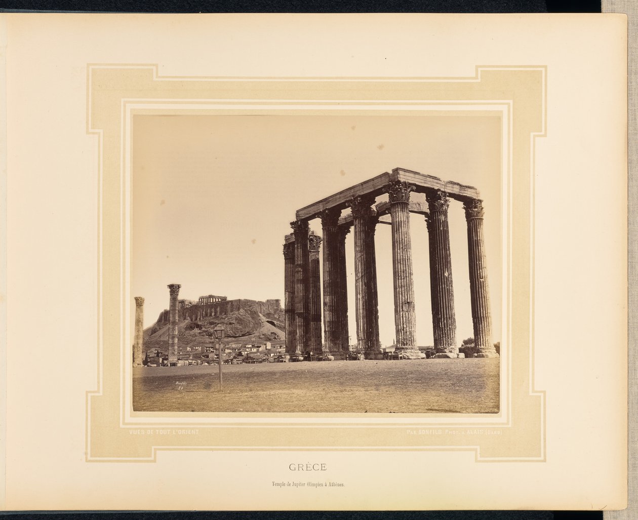 Greece: Temple of Olympian Zeus in Athens by Félix Bonfils