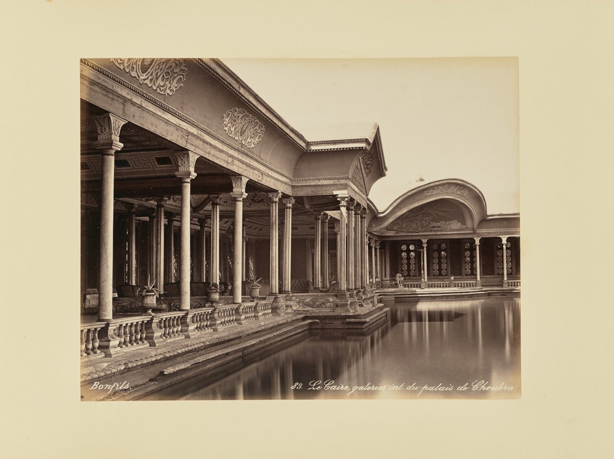 Cairo, Interior Galleries of the Palace of Shubra by Félix Bonfils