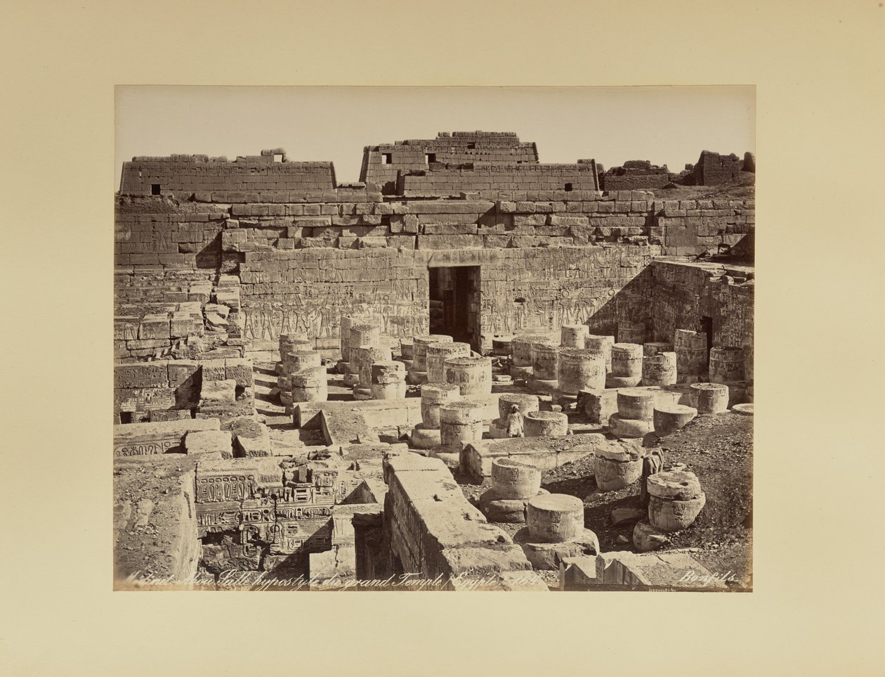 Medinet-Abou. Hypostyle Hall of the Great Temple (Egypt) by Félix Bonfils