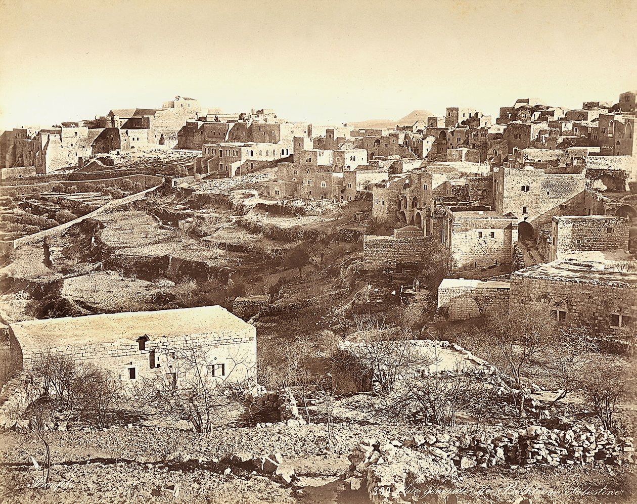 Panoramic view of Bethlehem, Israel by Félix Bonfils