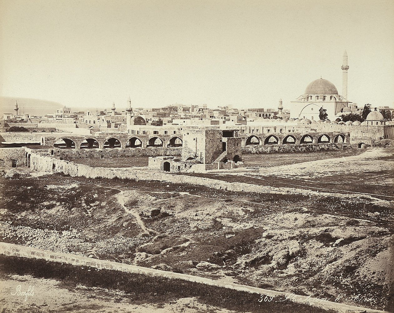 Panoramic View of a Populated Area with a Mosque, in Israel by Félix Bonfils