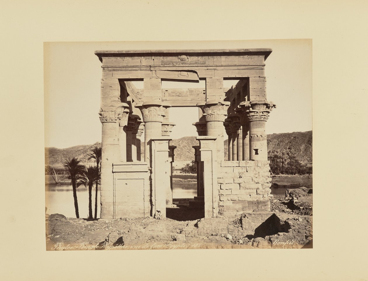 Philae. Hypaethral Temple, Front View, Egypt by Félix Bonfils