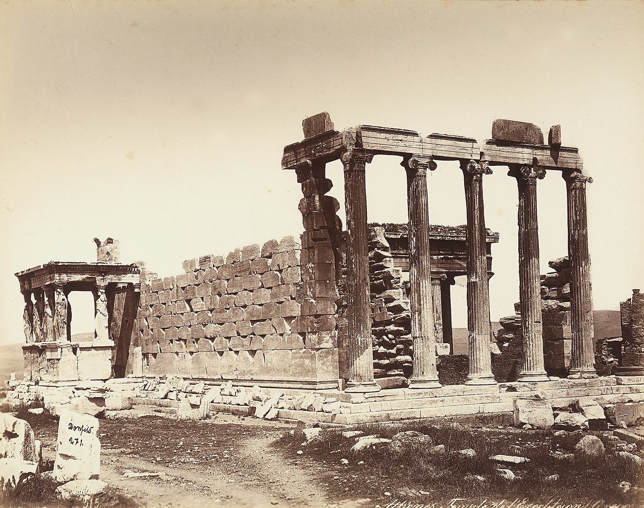 The Temple of Erectheion on the Acropolis in Athens by Félix Bonfils