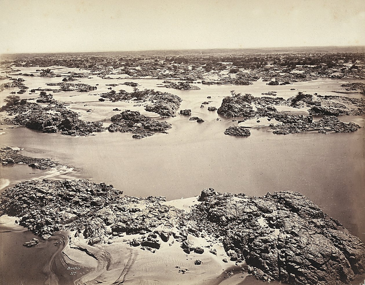 The First Cataract of the Nile, Taken at Philae, Egypt by Félix Bonfils