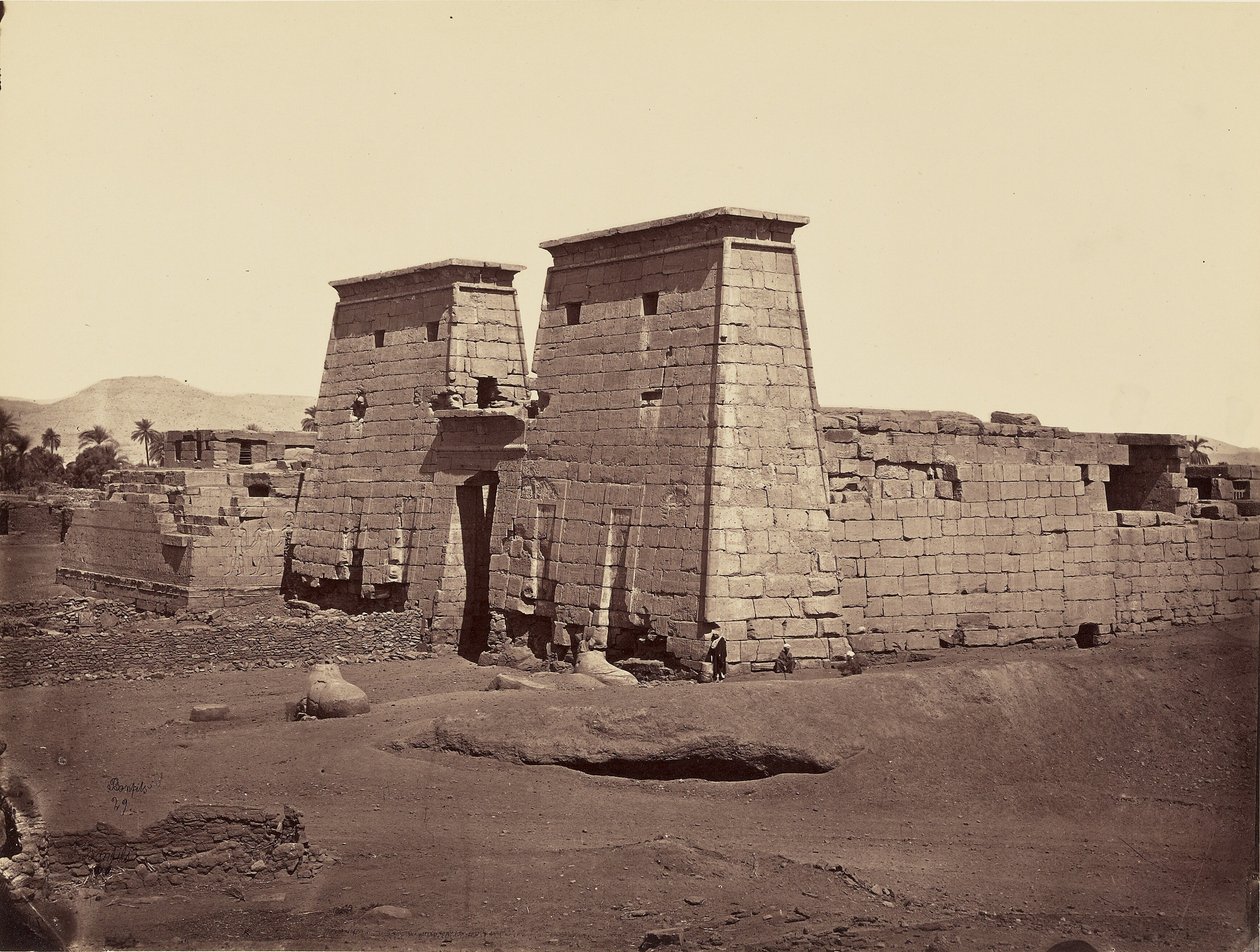 General View of the Temple of Ramesses III, Karnak, Thebes by Félix Bonfils