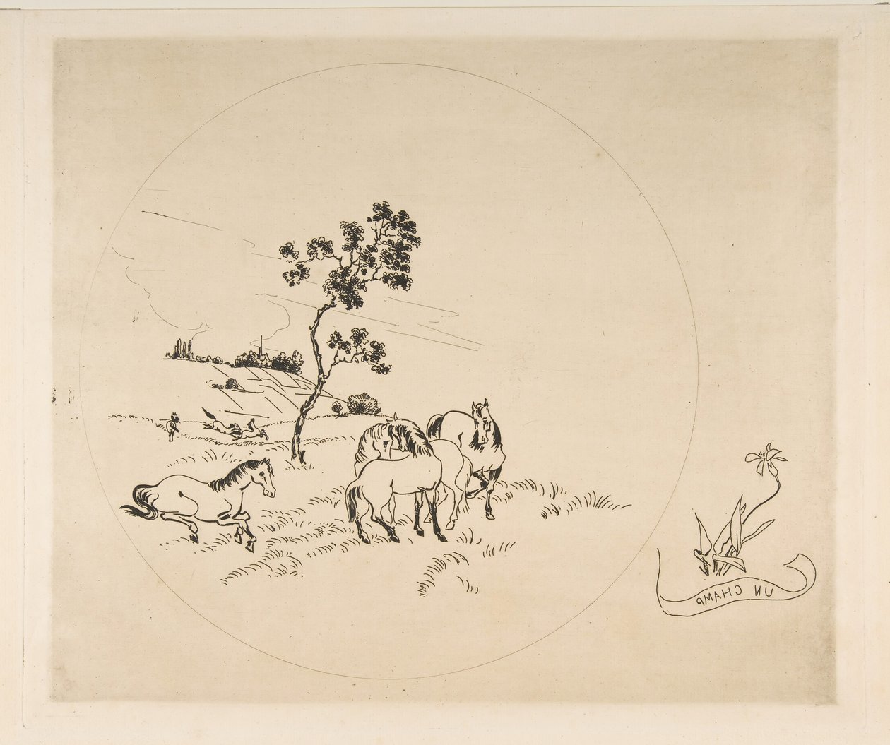 Decoration for a Plate: A Field, 1870 by Felix Bracquemond