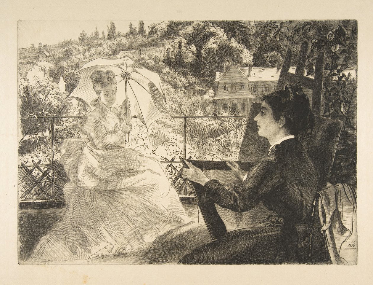 The Terrace of Villa Brancas by Felix Bracquemond