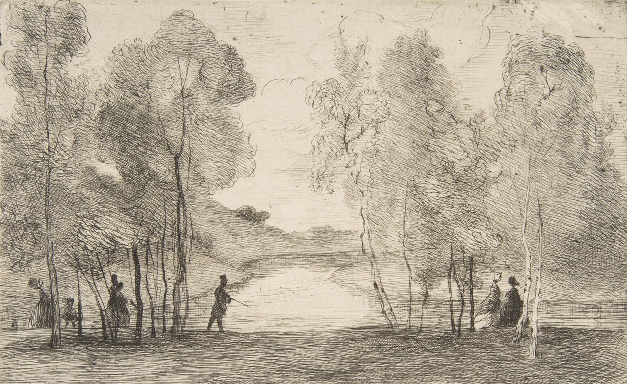 The Lake of Bois de Boulogne, around 1858 by Felix Bracquemond
