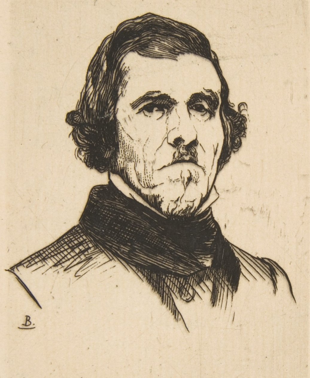 Portrait of Eugène Delacroix by Felix Bracquemond