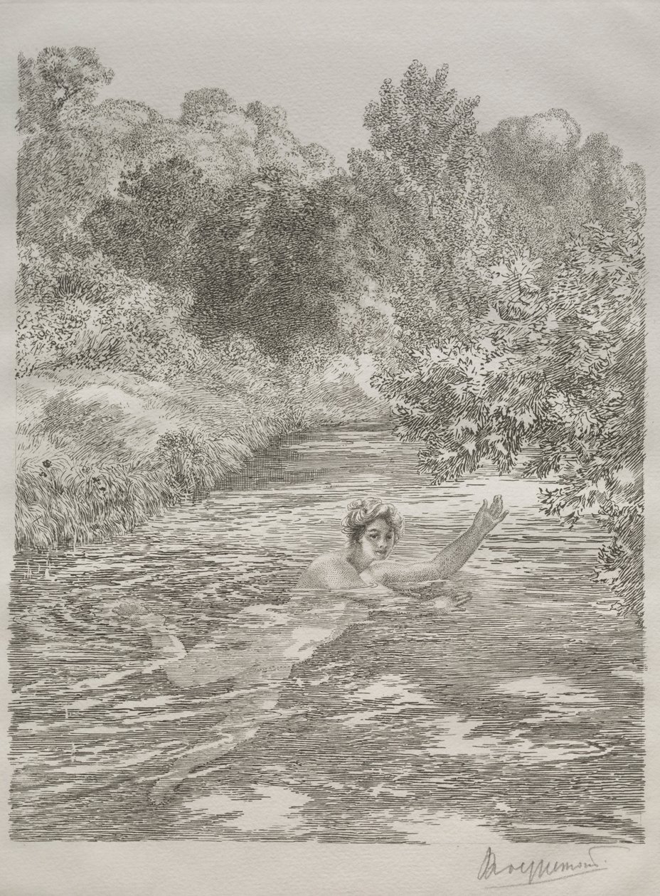 The Bather by Felix Bracquemond