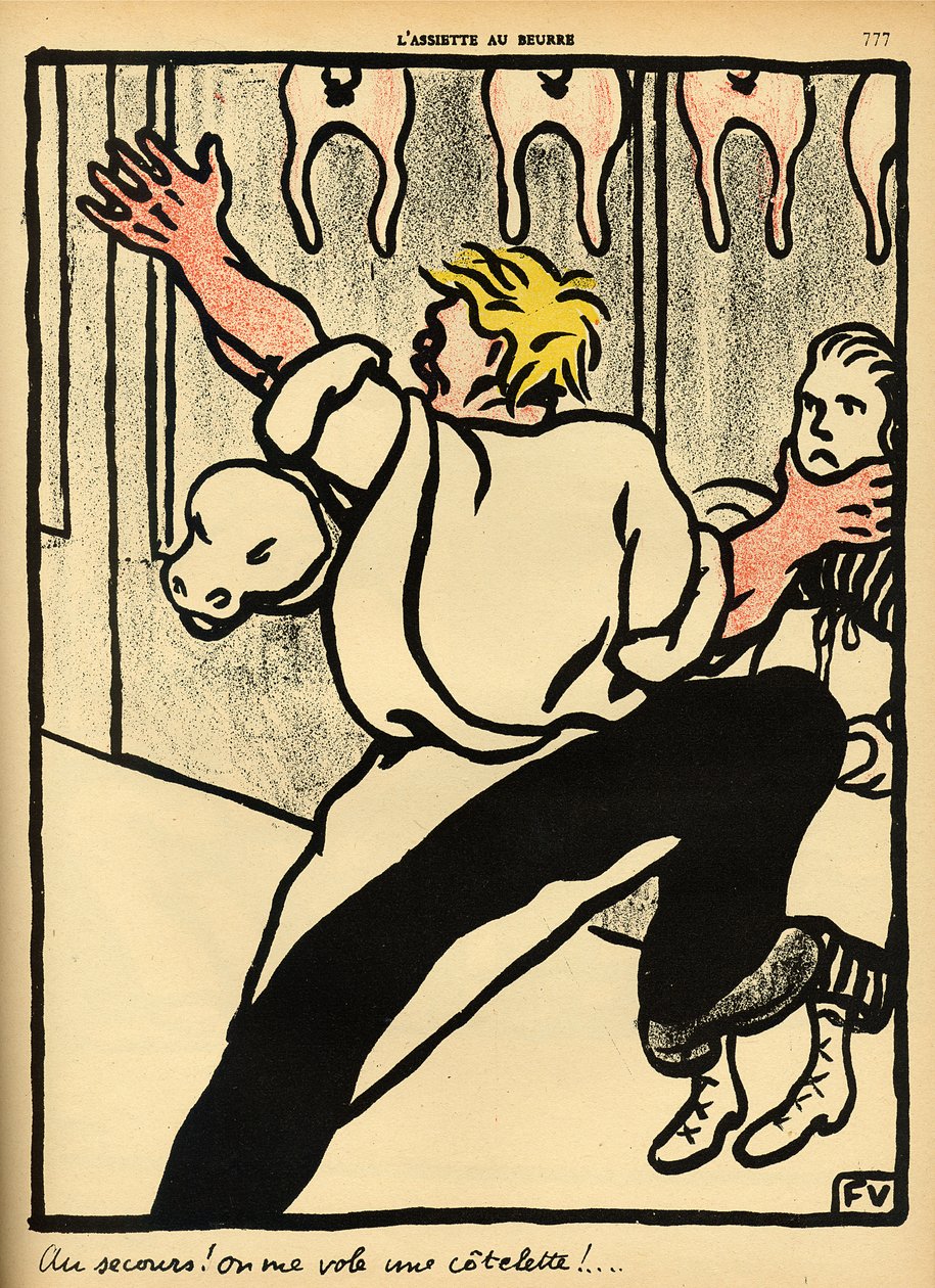 A Butcher Seizes a Woman by the Neck and Calls for Help, from 