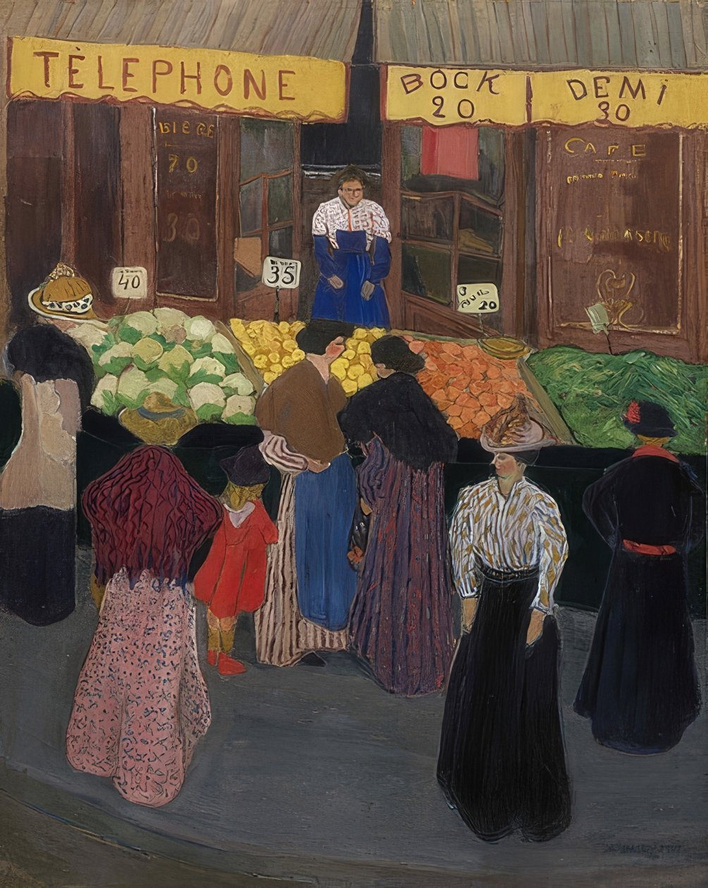 At the Market (Au marché). c. 1895 by Felix Edouard Vallotton