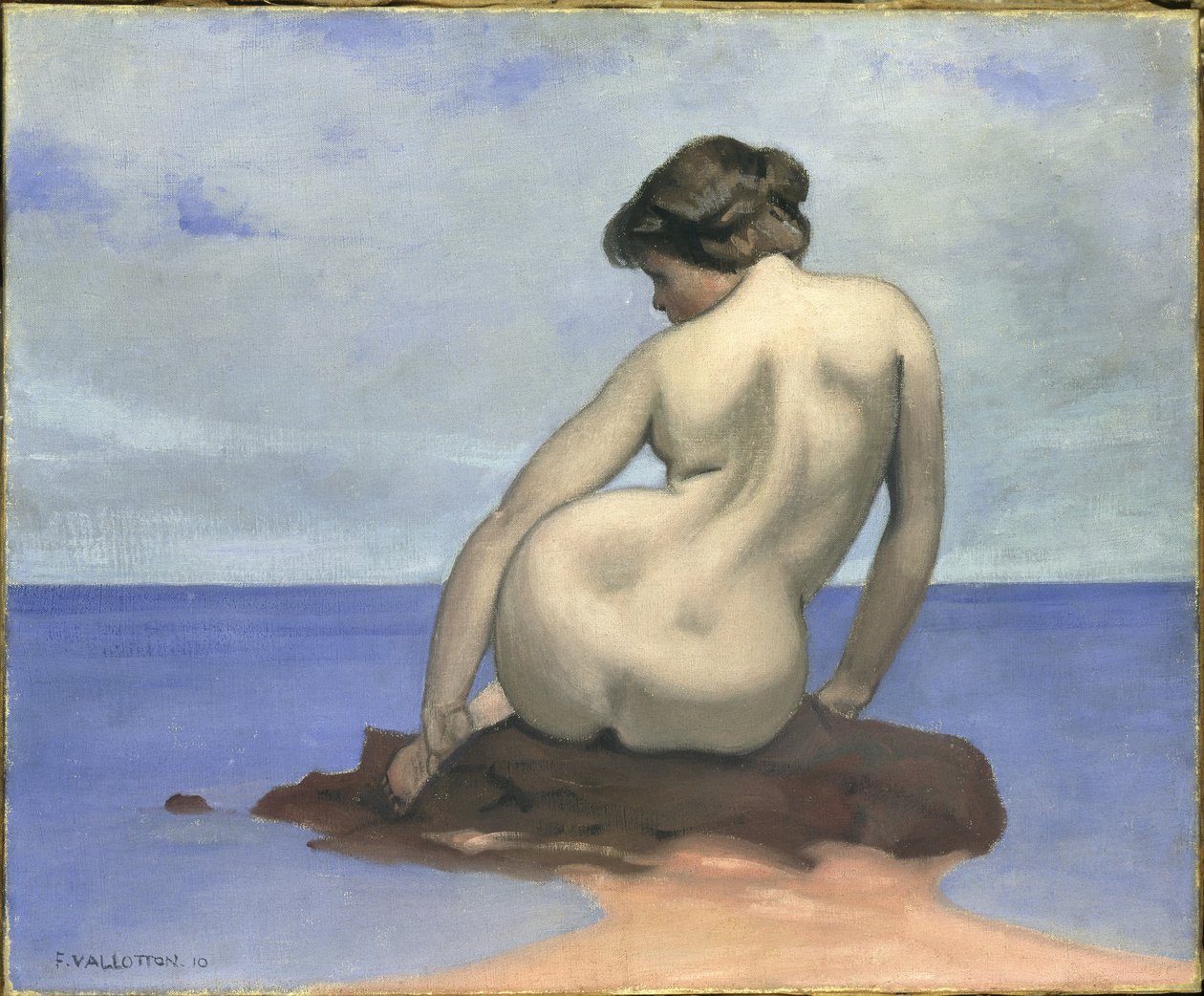Seated Bather on a Rock by Felix Edouard Vallotton