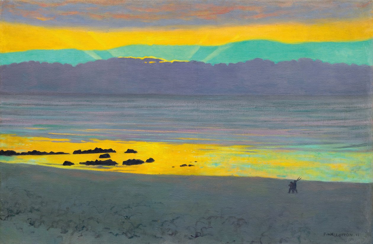 Yellow and green sunset by Felix Edouard Vallotton