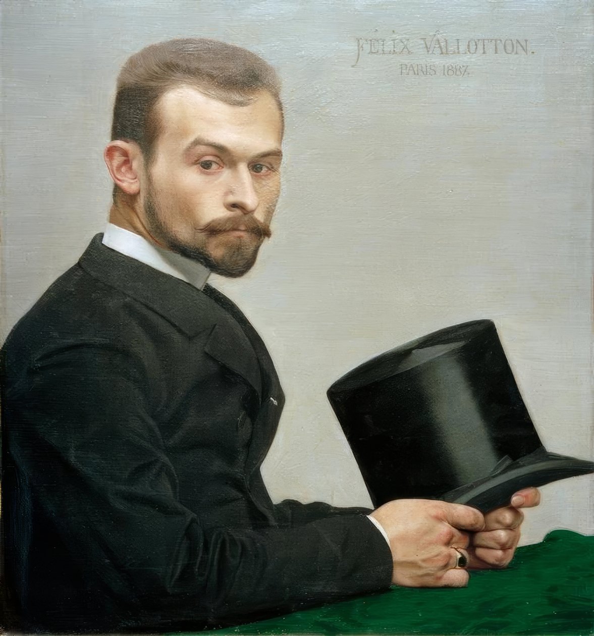 Félix Jasinski Holding His Hat by Felix Edouard Vallotton
