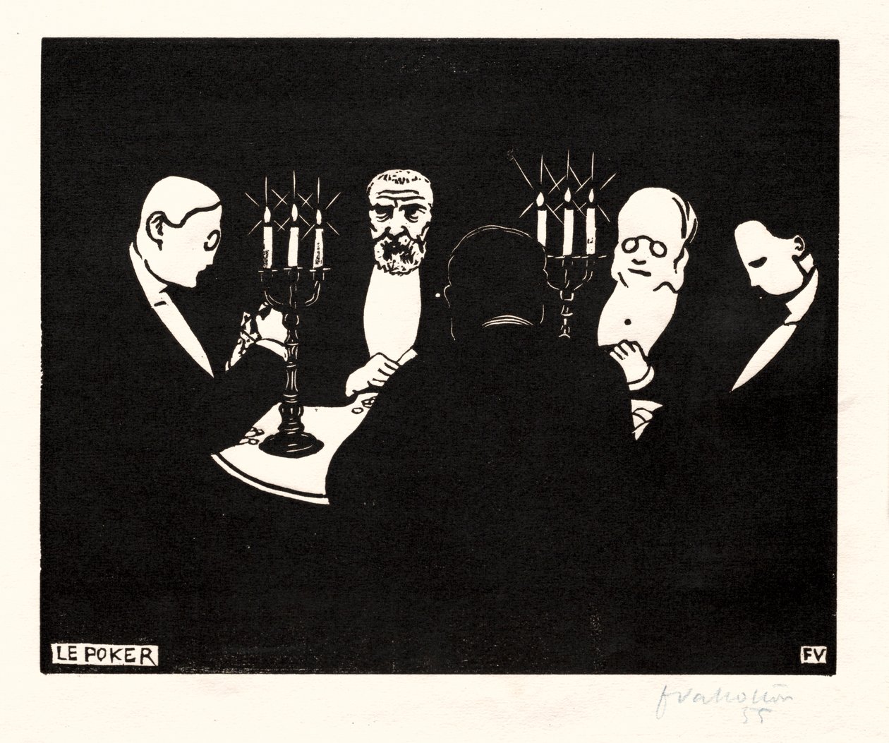 Poker, 1896 by Felix Edouard Vallotton