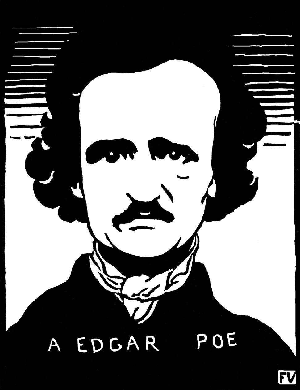 Portrait of Edgar Allan Poe by Felix Edouard Vallotton