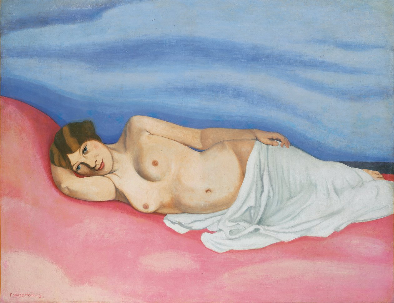 Reclining Female Nude by Felix Edouard Vallotton