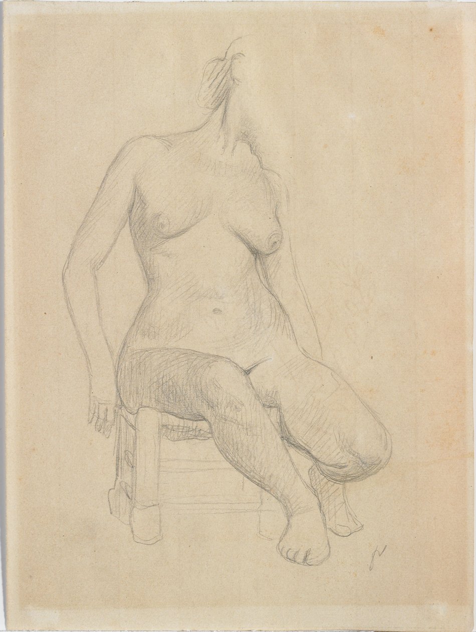 Seated Nude by Felix Edouard Vallotton