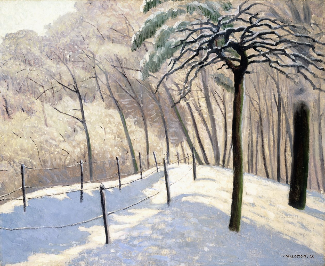 Snowy Landscape in Bois de Boulogne by Felix Edouard Vallotton