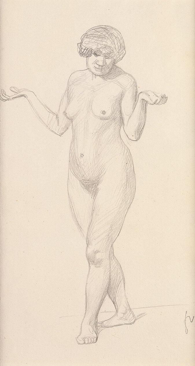 Standing Nude Facing Forward by Felix Edouard Vallotton