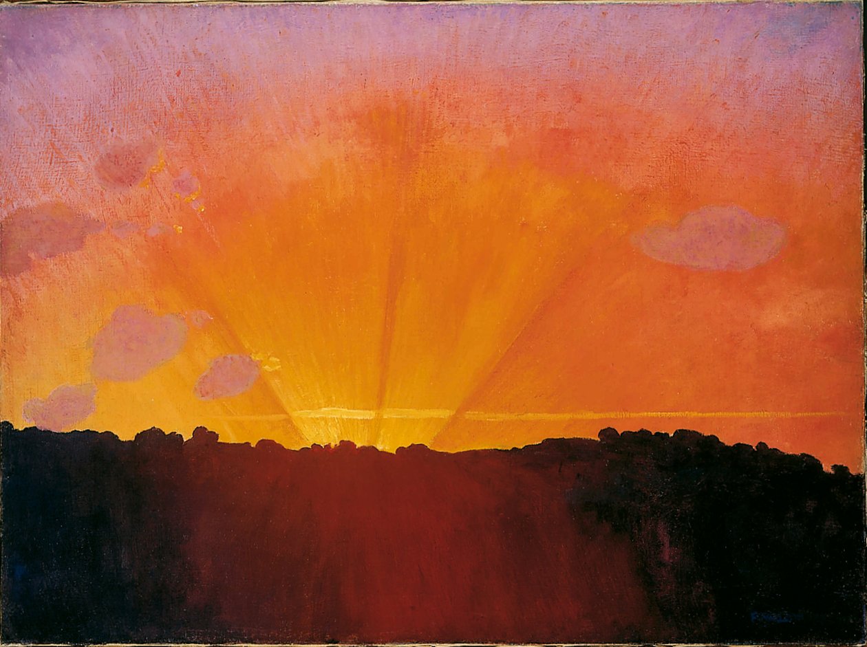 Sunset, Orange Sky by Felix Edouard Vallotton