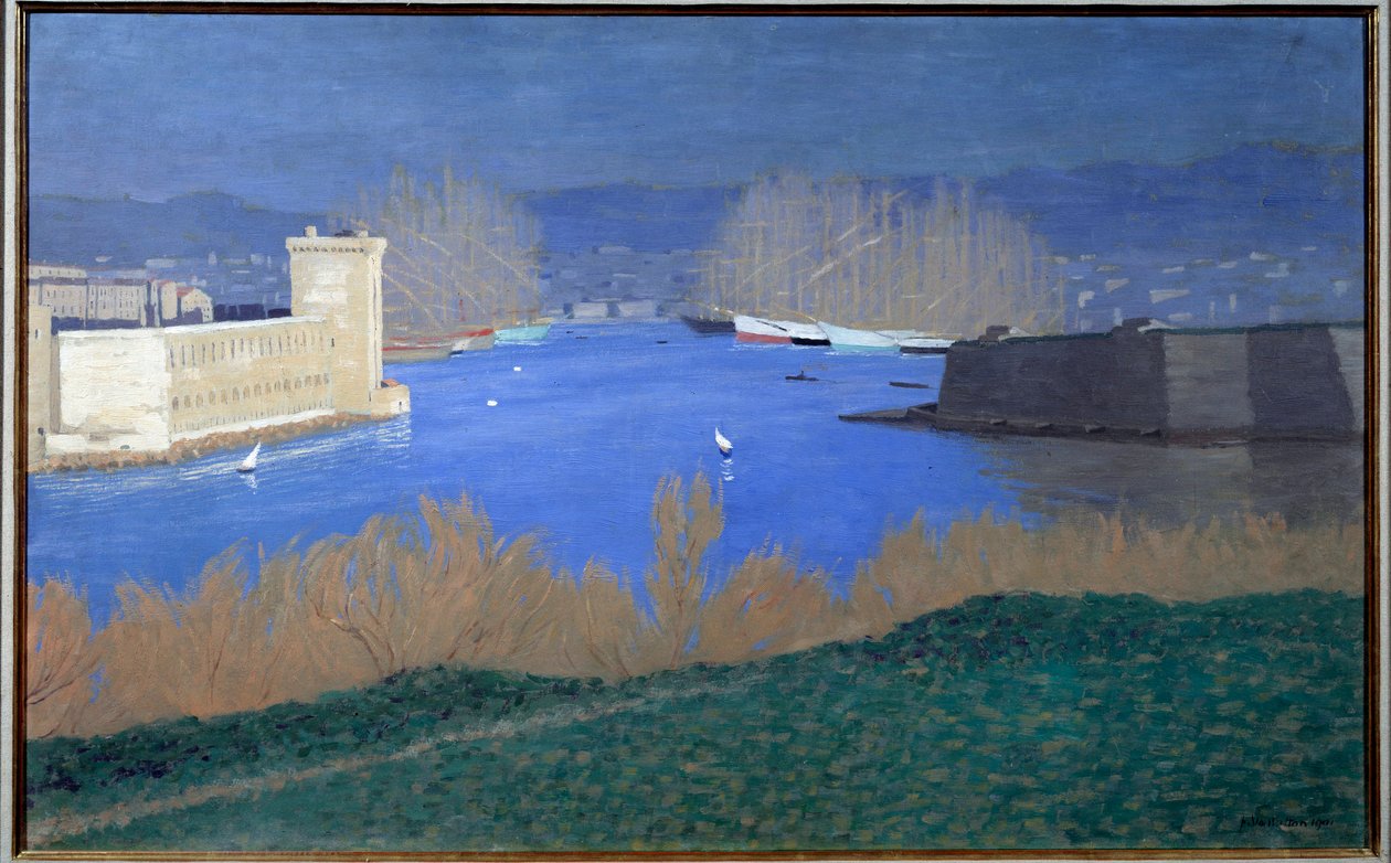 View of the Port of Marseille by Felix Edouard Vallotton