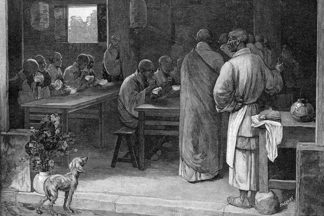 Refectory in a Buddhist Monastery by Felix Elie Regamey