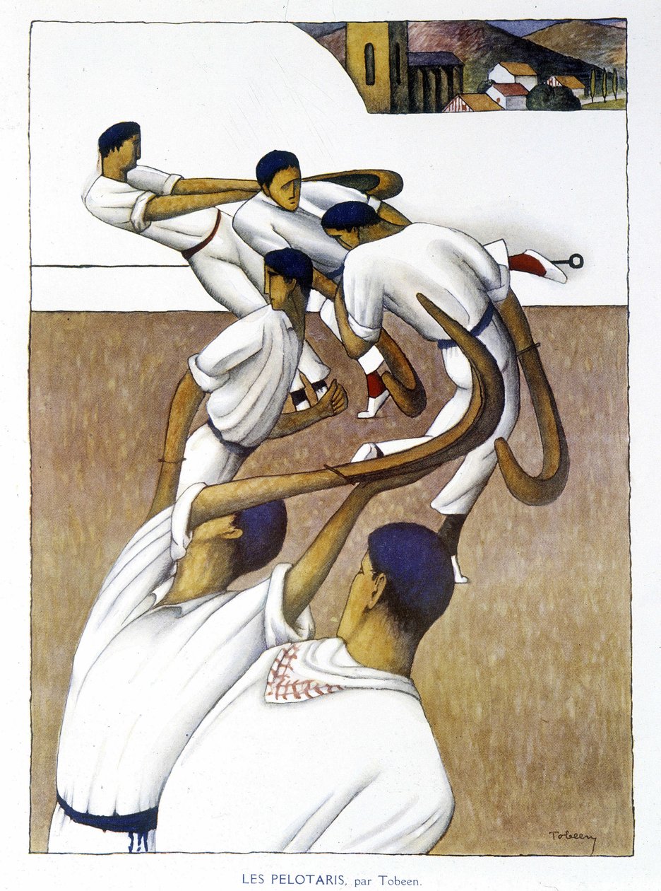 Basque ball - the pelotaris by Tobeen by Felix Elie Tobeen