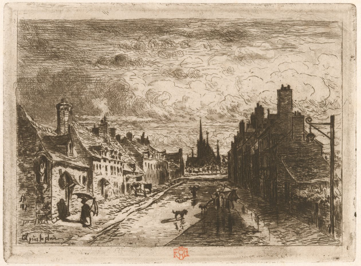 After the Rain, 1873 or 1874 reworked 1877 by Felix Hilaire Buhot