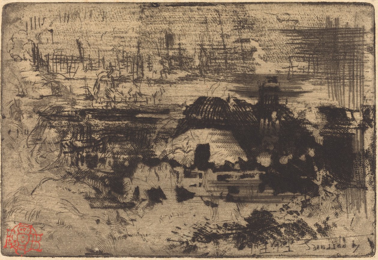English Cottages, c. 1879 by Felix Hilaire Buhot